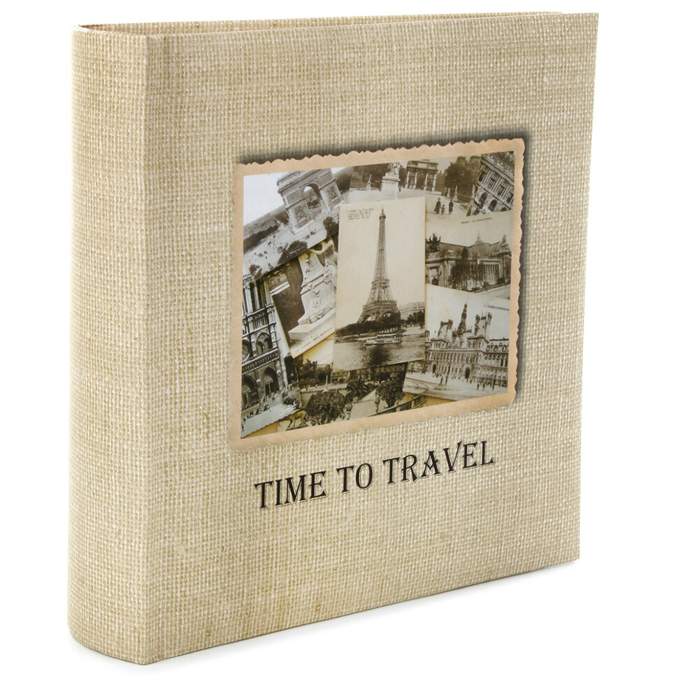 Фотоальбом 100 фото 15х21 см бумажные листы МЕМО книжный переплёт # Time to travel арт 86638